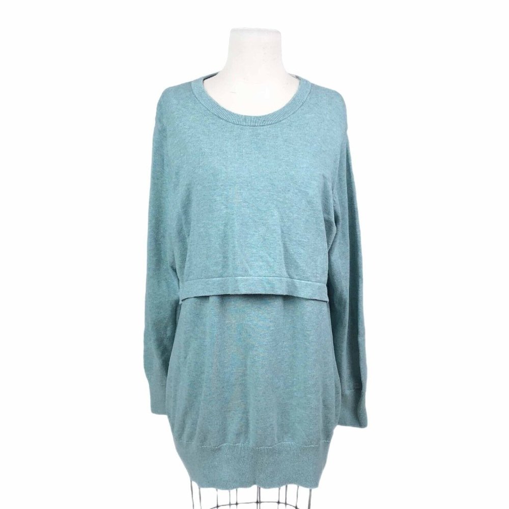 Seraphine Sweater Women's XL Sage Cotton Lift Up Maternity & Nursing Jumper Baby
